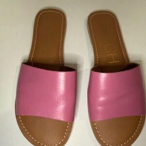 Beach by Matisse Tiki Leather Slide Sandals Pink Size 7